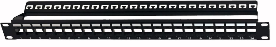 Pannello Patch Modulare Senza Frutti 24 Posti 1U Nero
